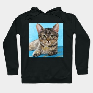 Digitally Painted Portrait of a Cute Little Furry Kitten Hoodie